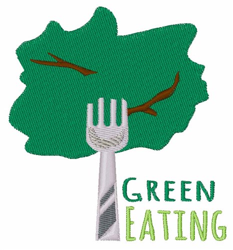 Green Eating Machine Embroidery Design