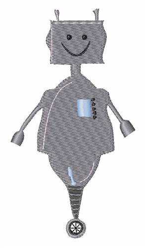 Happy Robot Machine Embroidery Design