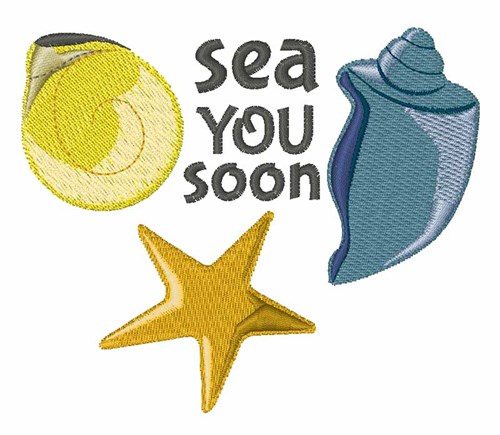 Sea You Soon Machine Embroidery Design