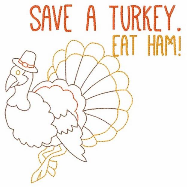 Picture of Save A Turkey Machine Embroidery Design