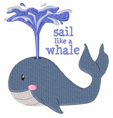 Sail Like Whale Machine Embroidery Design