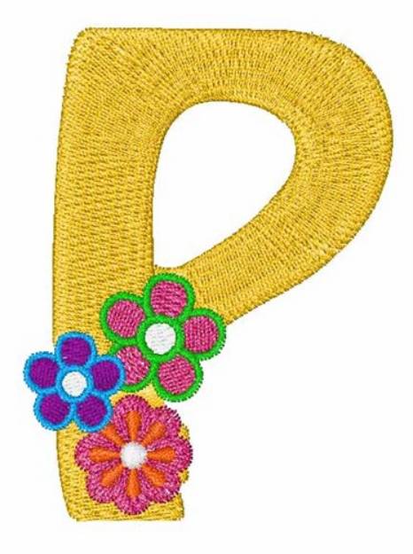 Picture of Flowers & Hearts P Machine Embroidery Design