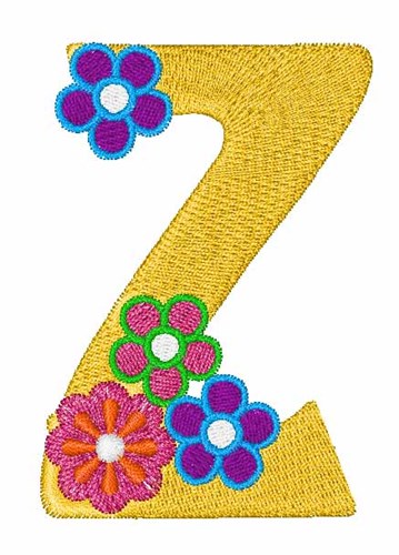 Flowers & Hearts Z Machine Embroidery Design