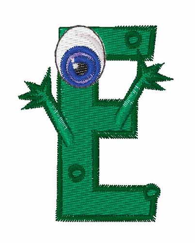 Green Monsters E Machine Embroidery Design