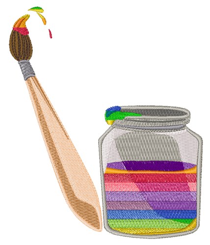 Rainbow Paint Machine Embroidery Design