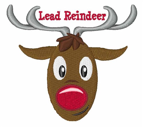 Lead Reindeer Machine Embroidery Design