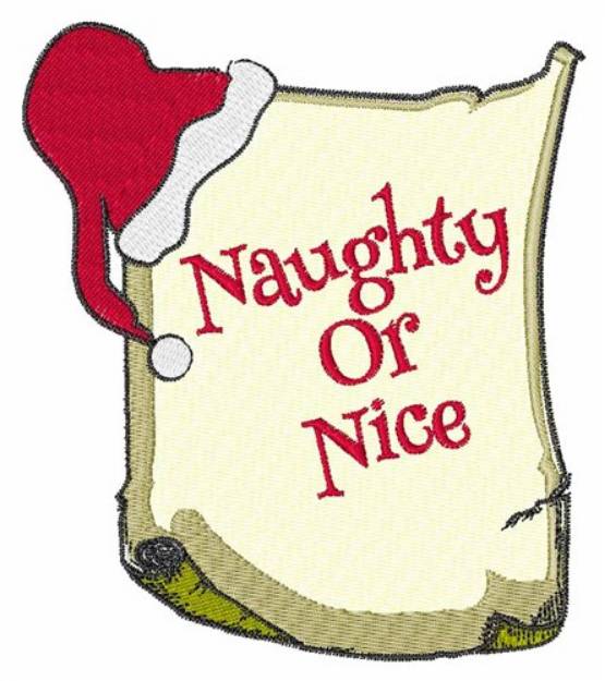 Picture of Naughty Or Nice Machine Embroidery Design