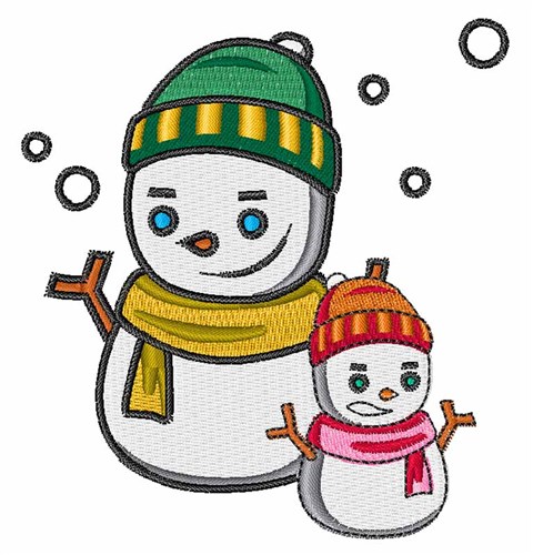 Winter Snowmen Machine Embroidery Design