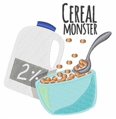 Cereal Monster Machine Embroidery Design