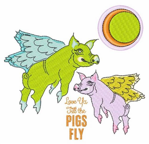 Picture of Pigs Fly Machine Embroidery Design