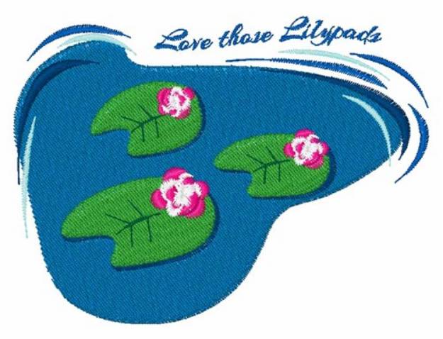 Picture of Love Lilypads Machine Embroidery Design