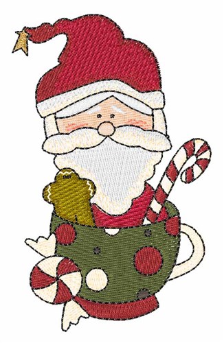 Santa Cup Machine Embroidery Design