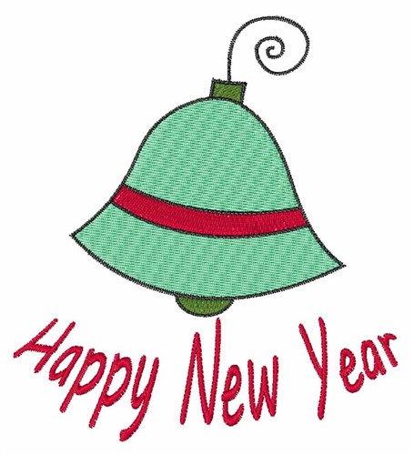 New Year Bell Machine Embroidery Design