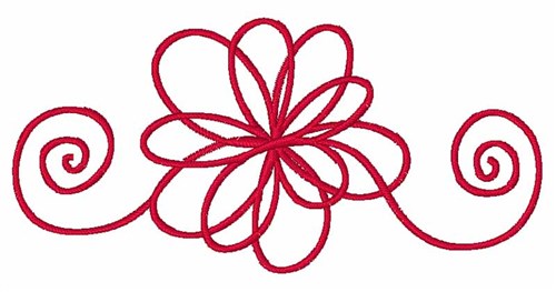 Swirl Flower Machine Embroidery Design