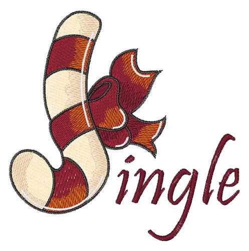 Jingle Cane Machine Embroidery Design