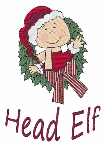 Head Elf Machine Embroidery Design