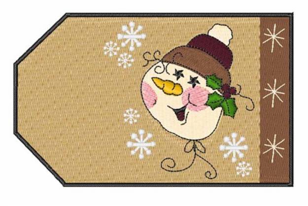 Picture of Snowman Tag Machine Embroidery Design