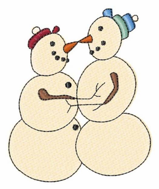 Picture of Snowman Love Machine Embroidery Design