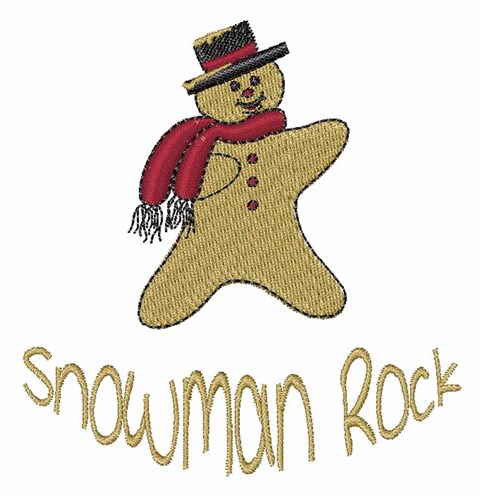Snowman Rock Machine Embroidery Design