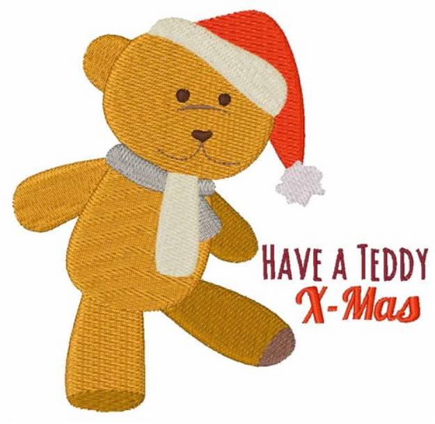 Picture of A Teddy Xmas Machine Embroidery Design