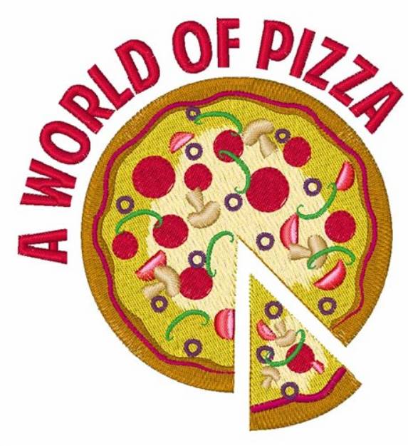 Picture of World Of Pizza Machine Embroidery Design