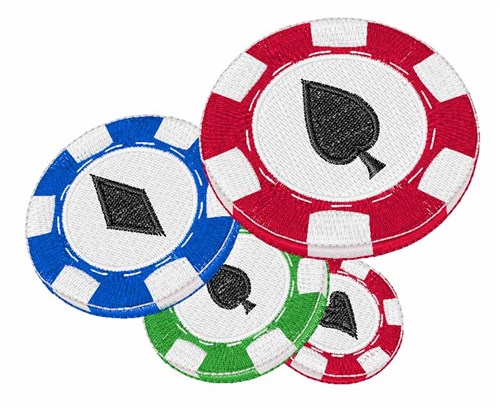 Poker Chips Machine Embroidery Design