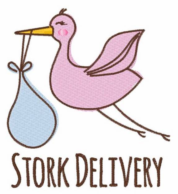 Picture of Stork Delivery Machine Embroidery Design