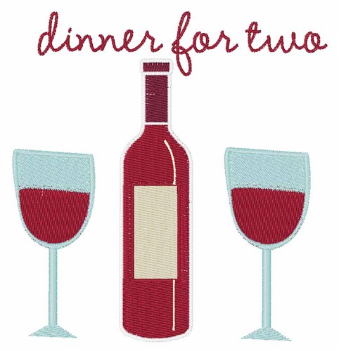 Dinner For Two Machine Embroidery Design