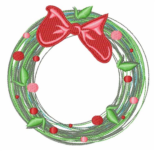 Xmas Wreath Machine Embroidery Design