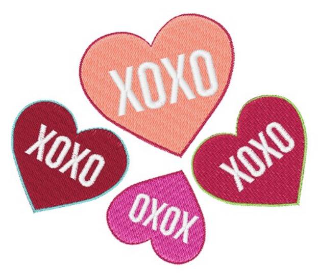 Picture of XOXO Hearts Machine Embroidery Design