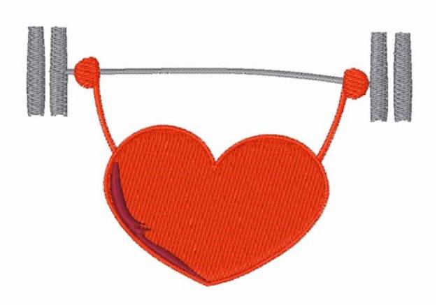 Picture of Weightlifting Heart Machine Embroidery Design