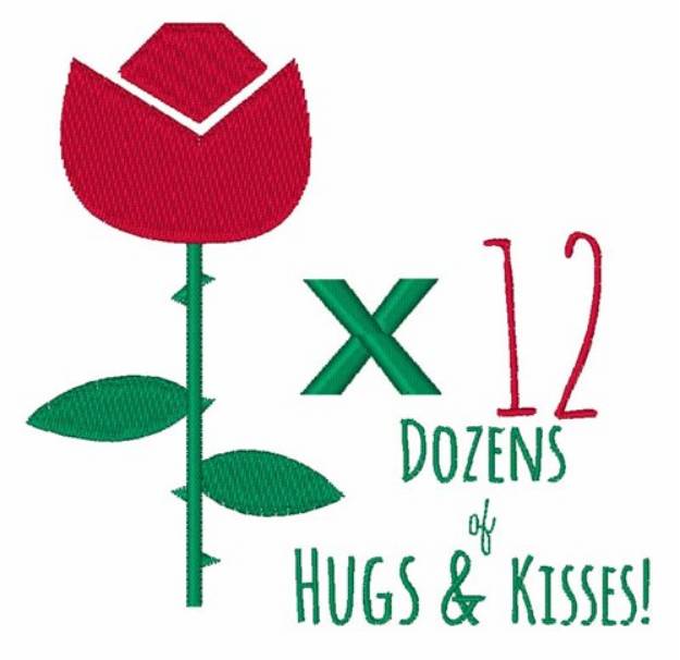 Picture of Dozens Hug Kiss Machine Embroidery Design