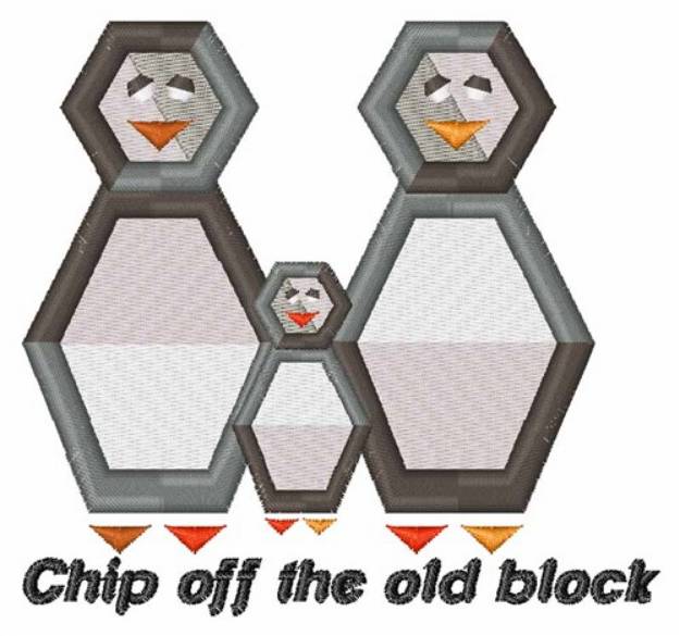 Picture of Block Penguin Machine Embroidery Design