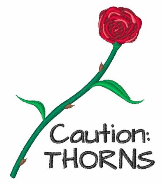 Picture of Caution: Thorns Machine Embroidery Design