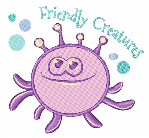 Friendly Creatures Machine Embroidery Design