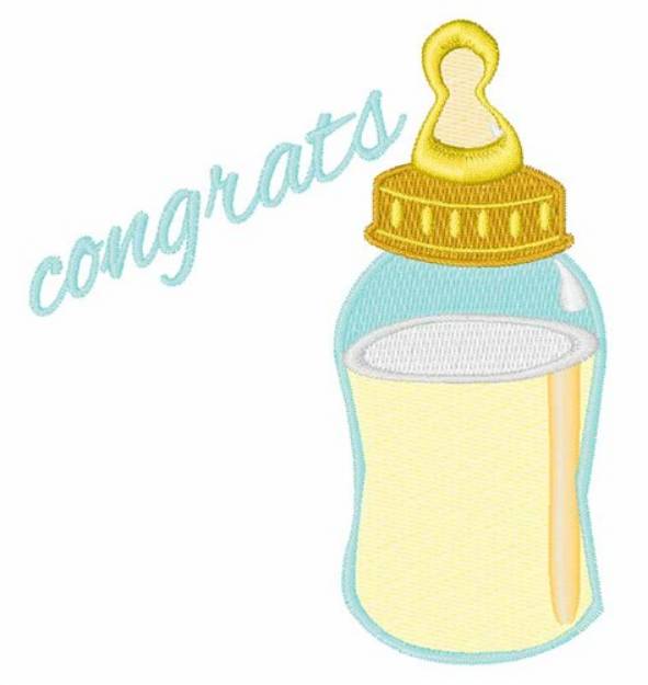 Picture of Congrats Bottle Machine Embroidery Design