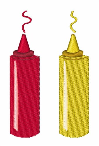 Ketchup Mustard Machine Embroidery Design