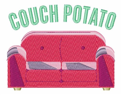 Couch Potato Machine Embroidery Design