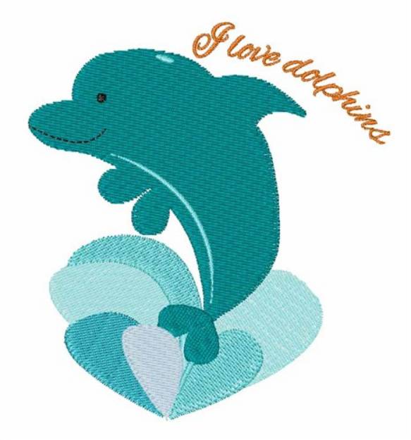 Picture of Love Dolphins Machine Embroidery Design