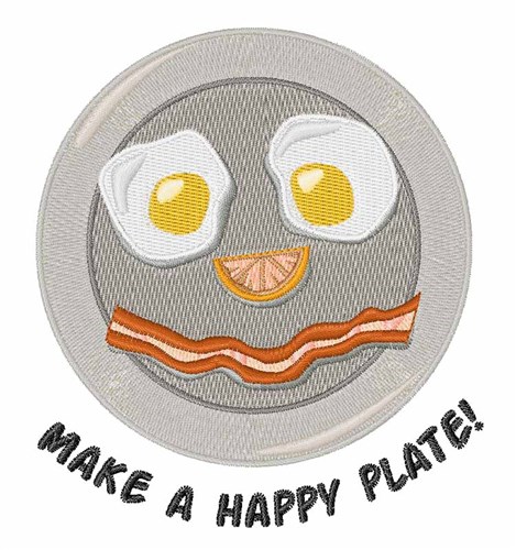 Happy Plate Machine Embroidery Design