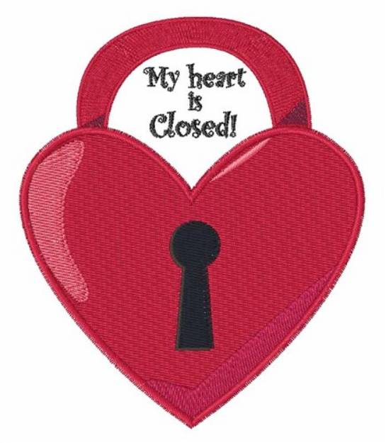 Picture of Closed Heart Machine Embroidery Design