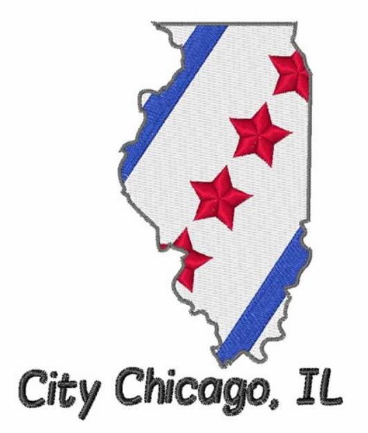 Picture of City Chicago IL Machine Embroidery Design