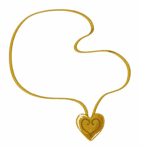 Heart Necklace Machine Embroidery Design