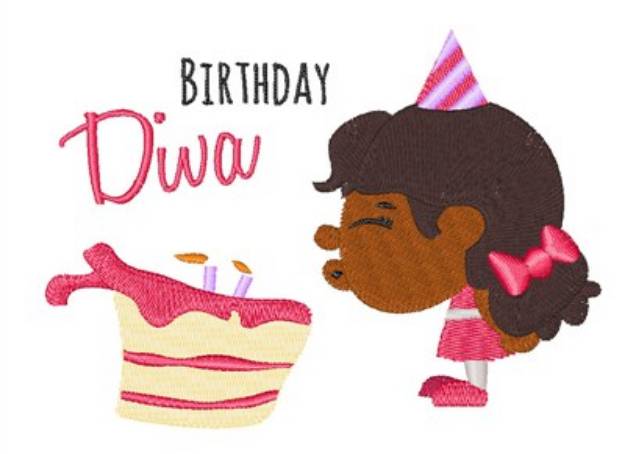 Picture of Birthday Diva Machine Embroidery Design