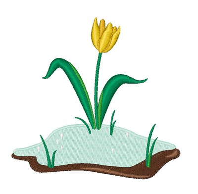 Snow Tulip Machine Embroidery Design