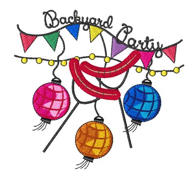 Backyard Party Machine Embroidery Design