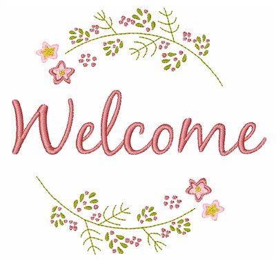 Welcome Flowers Machine Embroidery Design