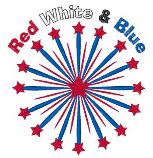 Picture of Red White And Blue Machine Embroidery Design