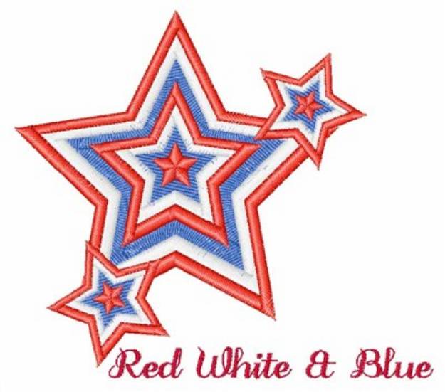 Picture of Red White And Blue Machine Embroidery Design