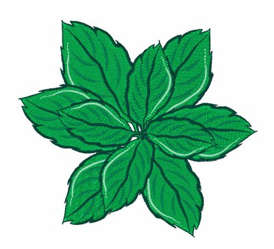 Mint Leaves Machine Embroidery Design